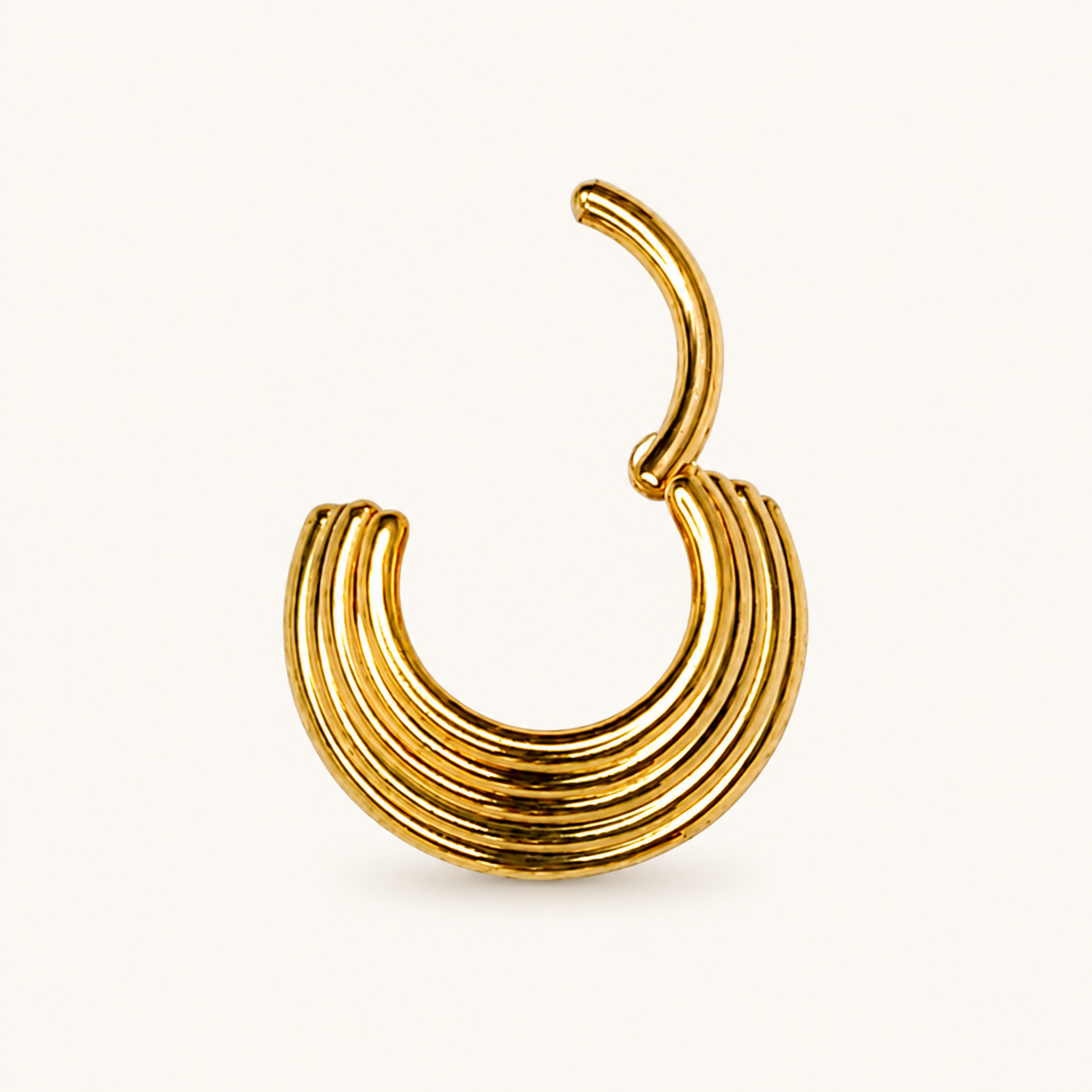 Gold Titanium 5-Tier Stacked Clicker Ring