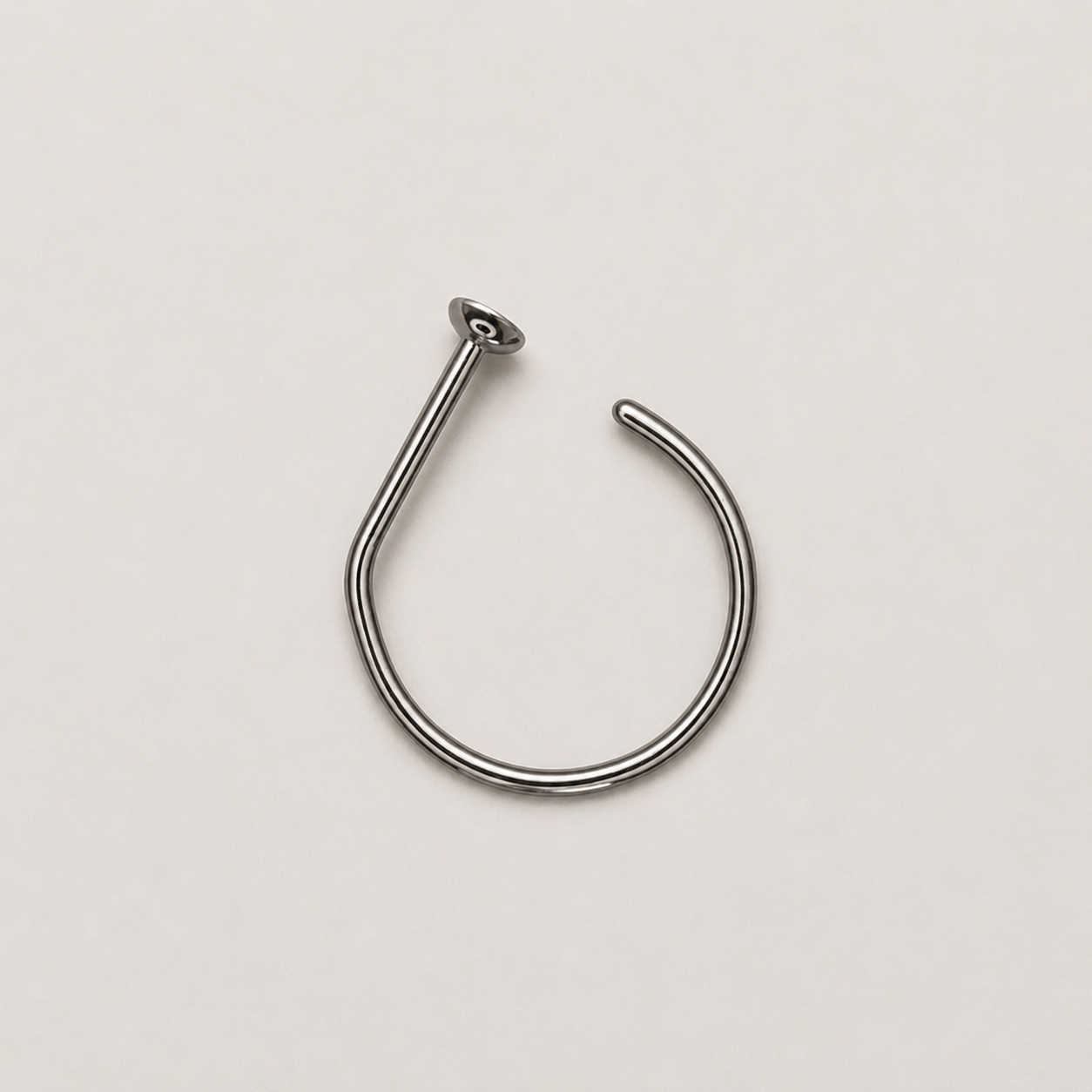 Silver Titanium D-Shape Nose Hoop